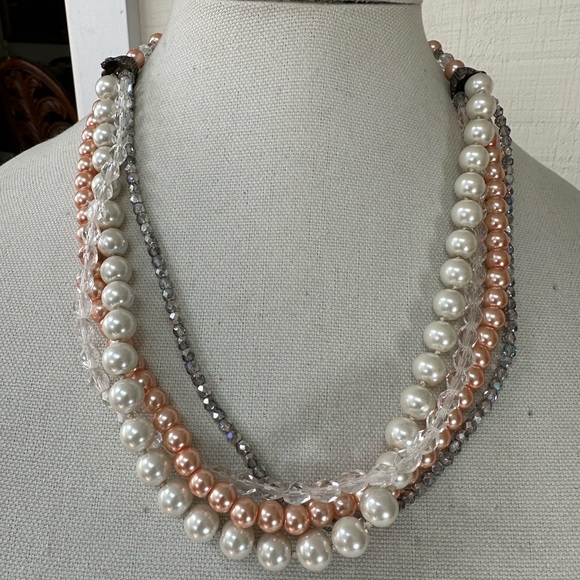 Charming Charlie Jewelry Multi Strand Pearl Bead Necklace
